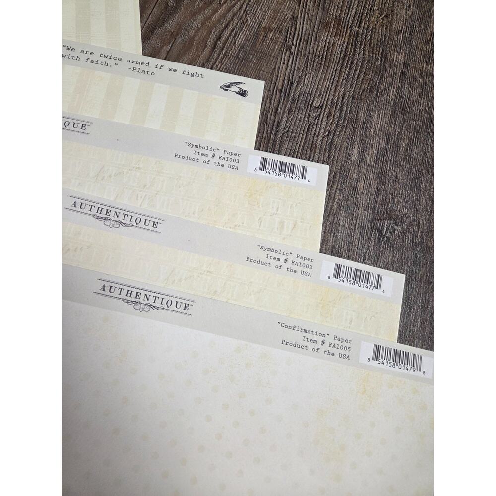 Authentique Scrapbook Cardstock Pages Faith Confirmation Symbolic Kit Paper Set - Picture 3 of 4